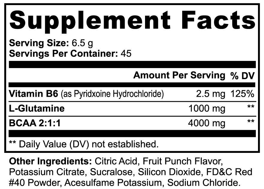 BCAA Shock Powder (Fruit Punch) - VIABLE SUPPLEMENTS