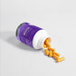 ViableSupps CoQ10 supplement bottle with orange capsules spilling out, promoting energy support and muscle recovery.