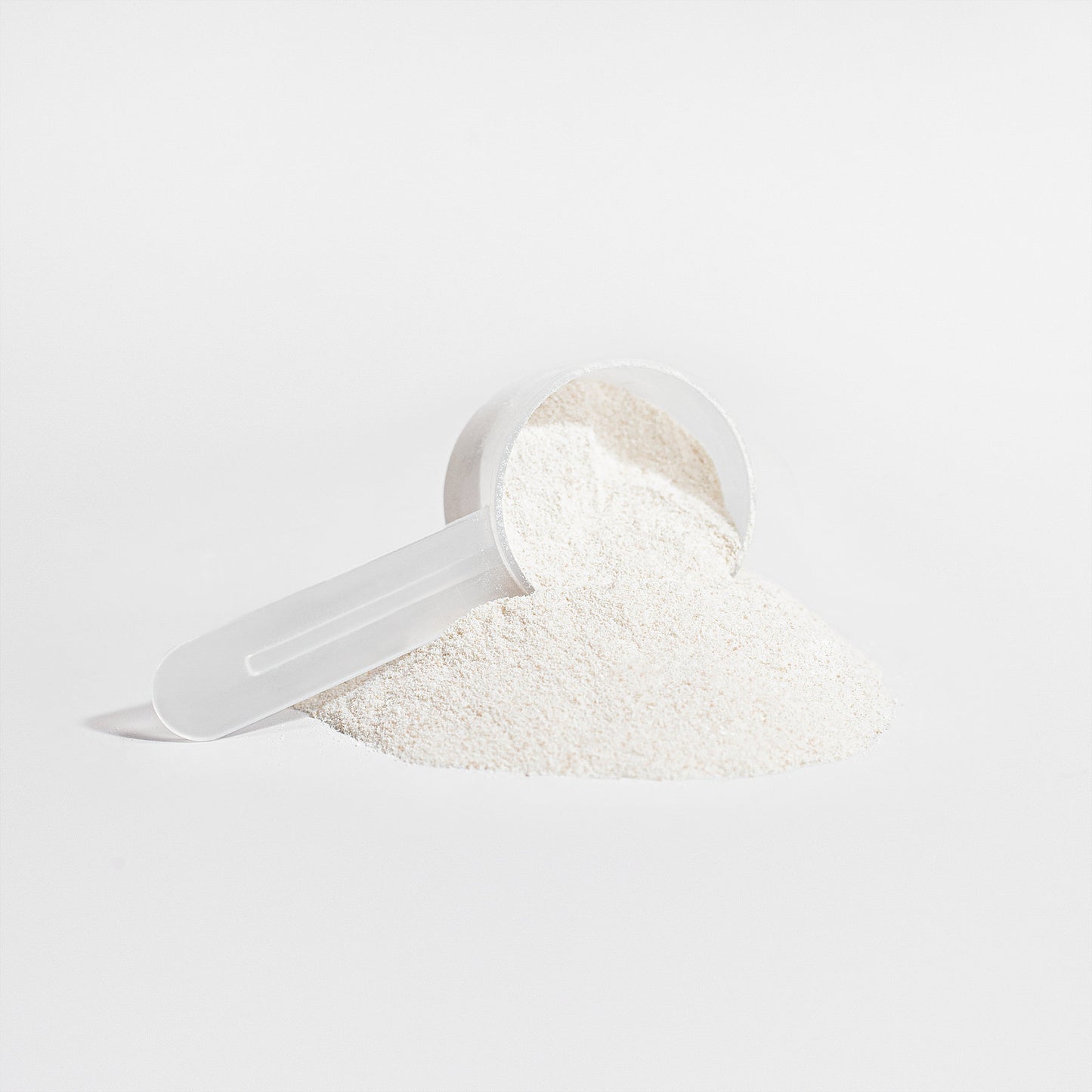 Close-up of Viablesupps hydrolyzed collagen peptides powder in scoop, emphasizing high-quality bovine-sourced collagen.