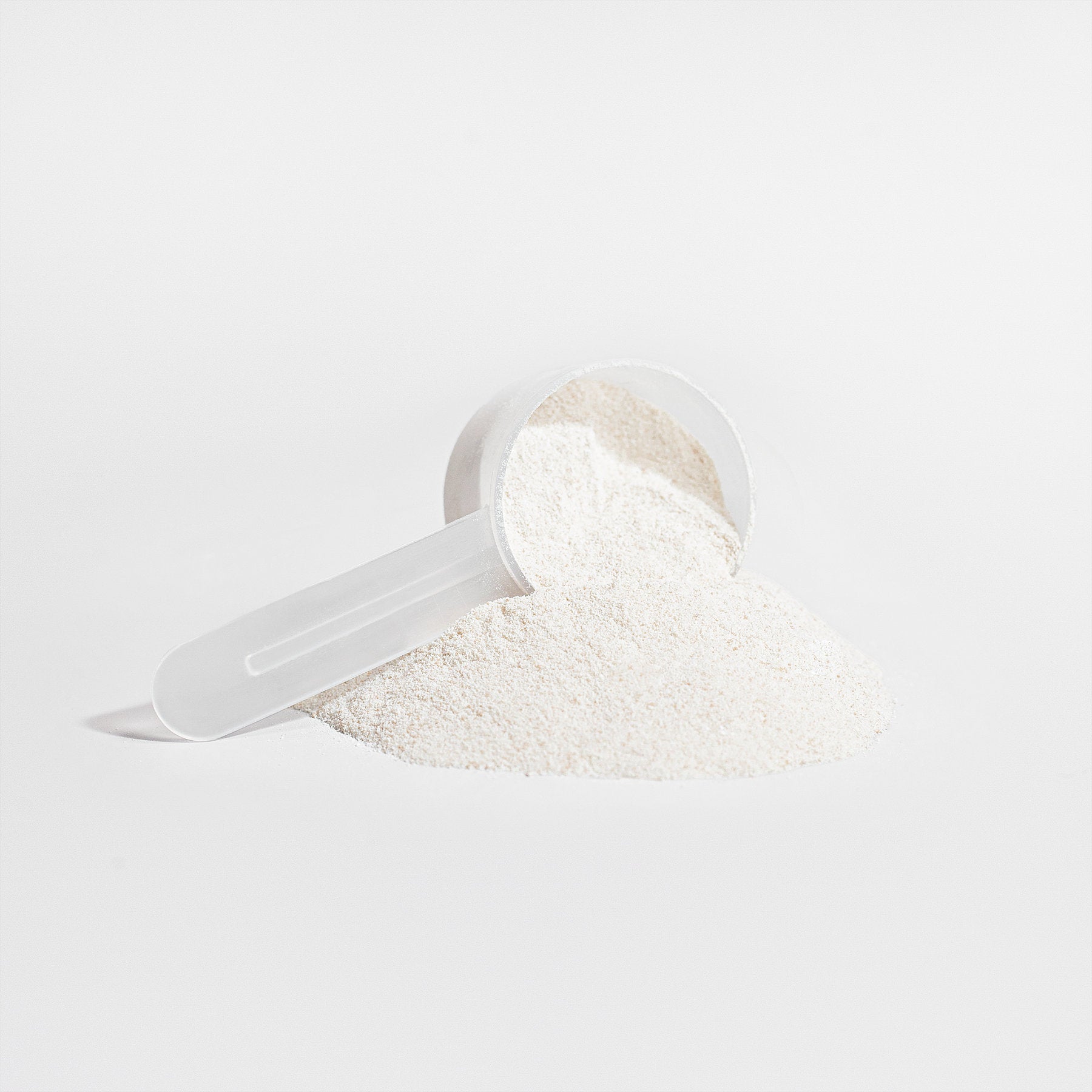 Close-up of Viablesupps hydrolyzed collagen peptides powder in scoop, emphasizing high-quality bovine-sourced collagen.