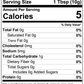 ViableSupps Mushroom Coffee Fusion Nutrition Facts label with calorie and carbohydrate content per serving.